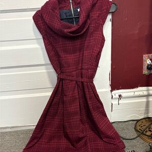 Red vintage midi dress